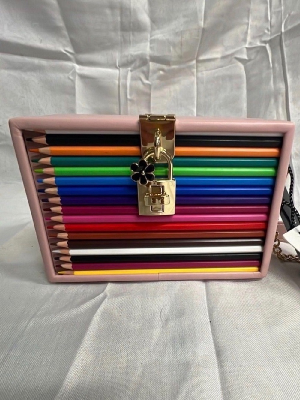 Pink Color Pencil Box crossbody purse